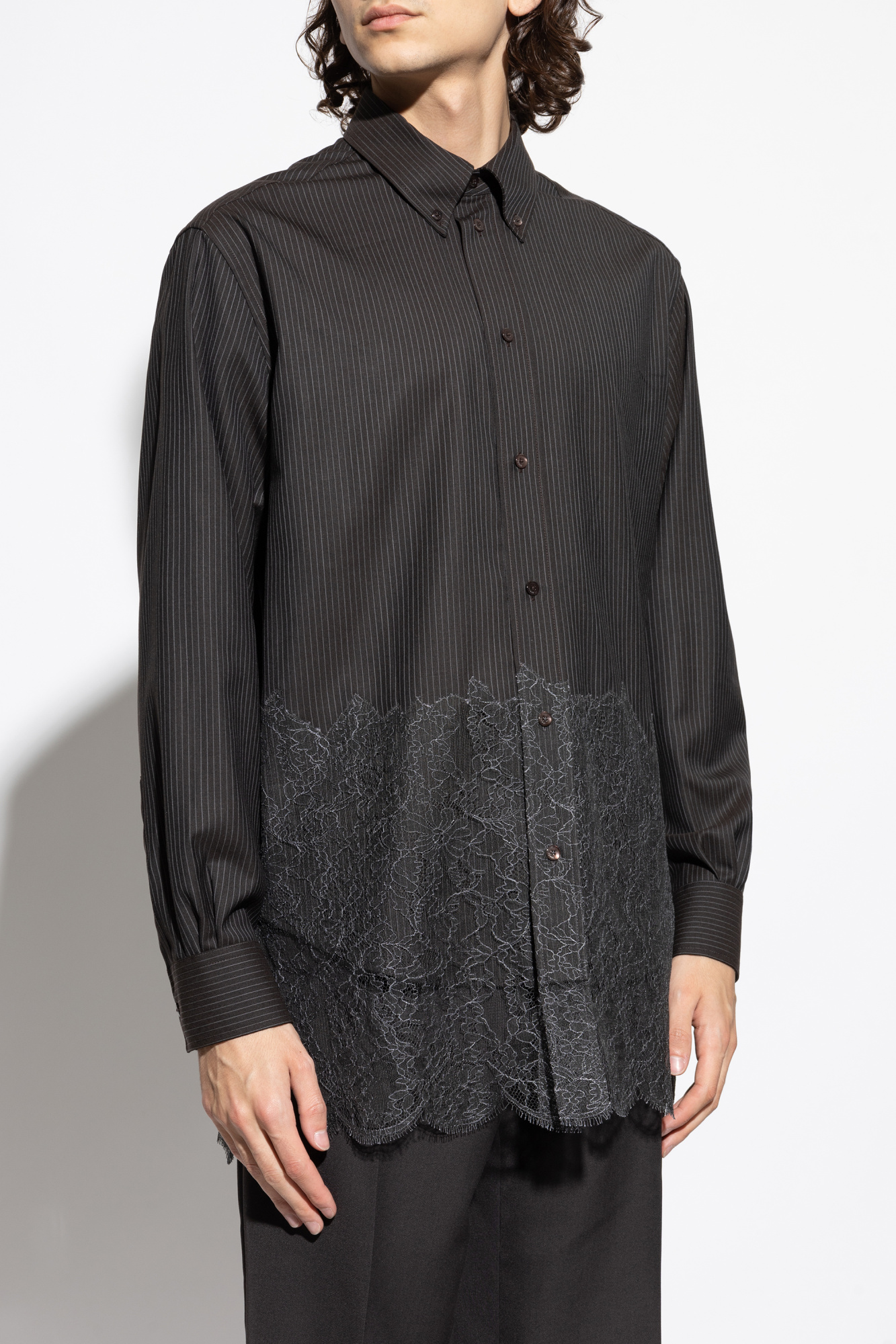 Black Shirt with lace trim Fendi - Vitkac France